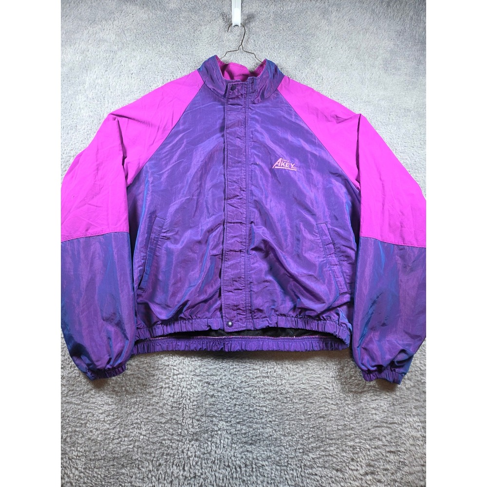 K-Products Windbreaker XL Purple Mens Vintage 90s Iridescent Colorblock USA Made